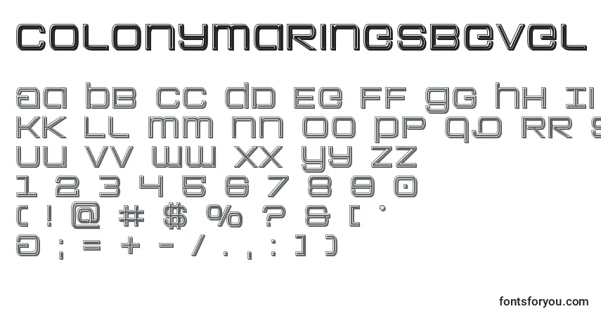 Schriftart Colonymarinesbevel – Alphabet, Zahlen, spezielle Symbole