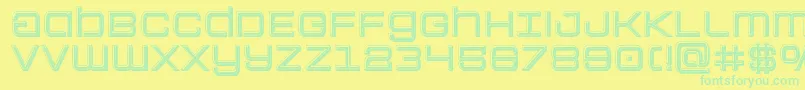 フォントColonymarinesbevel – 黄色い背景に緑の文字