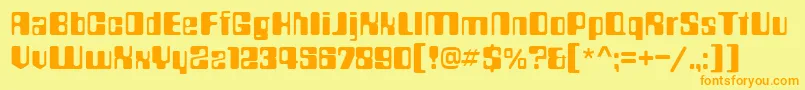 CountN-Schriftart – Orangefarbene Schriften auf gelbem Hintergrund
