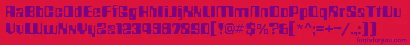 CountN Font – Purple Fonts on Red Background