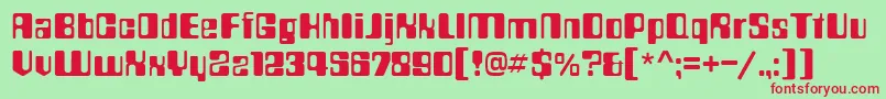 CountN Font – Red Fonts on Green Background