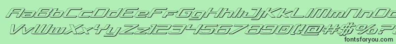 Concielian3Dital Font – Black Fonts on Green Background