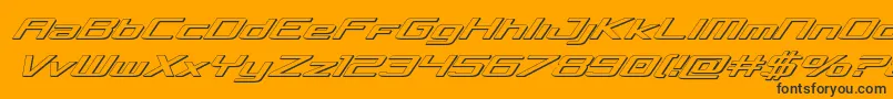 Concielian3Dital Font – Black Fonts on Orange Background