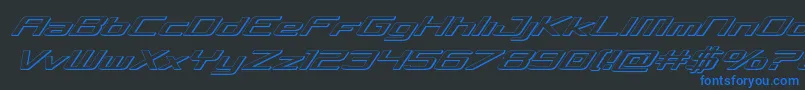 Concielian3Dital Font – Blue Fonts on Black Background