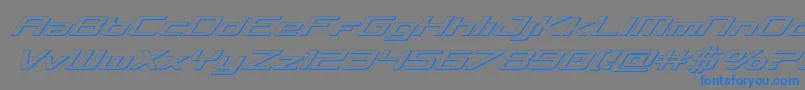 Concielian3Dital Font – Blue Fonts on Gray Background