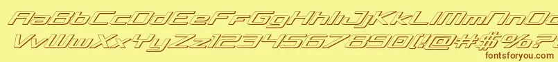 Concielian3Dital Font – Brown Fonts on Yellow Background