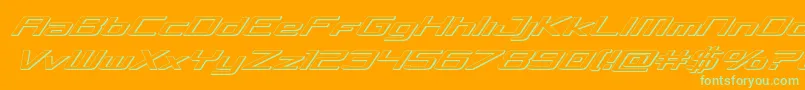 Concielian3Dital Font – Green Fonts on Orange Background