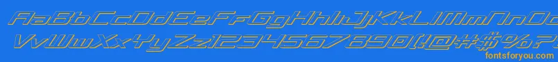 Concielian3Dital Font – Orange Fonts on Blue Background