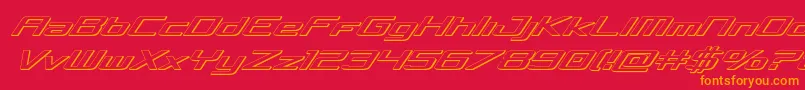 Concielian3Dital Font – Orange Fonts on Red Background
