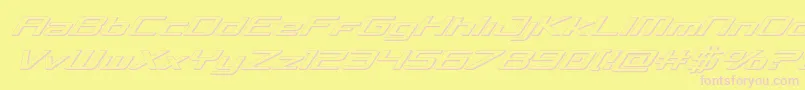 Concielian3Dital Font – Pink Fonts on Yellow Background