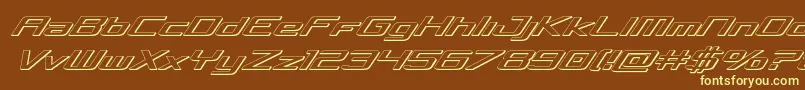 Concielian3Dital Font – Yellow Fonts on Brown Background