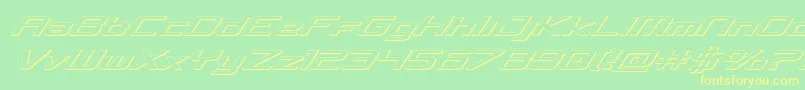 Concielian3Dital Font – Yellow Fonts on Green Background
