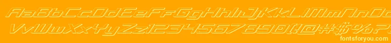 Concielian3Dital Font – Yellow Fonts on Orange Background