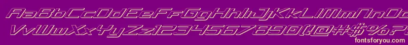 Concielian3Dital Font – Yellow Fonts on Purple Background