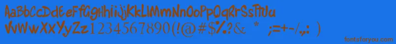AlyssaMartinel Font – Brown Fonts on Blue Background