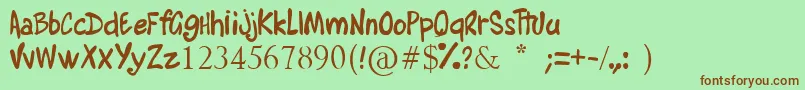 AlyssaMartinel Font – Brown Fonts on Green Background