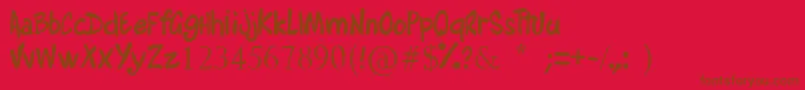 AlyssaMartinel-Schriftart – Braune Schriften auf rotem Hintergrund