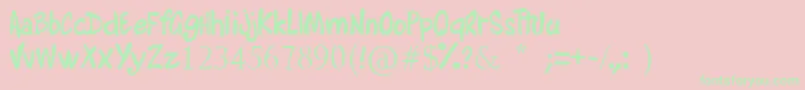 AlyssaMartinel Font – Green Fonts on Pink Background