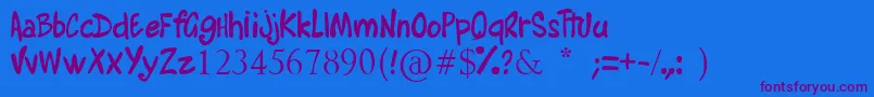 AlyssaMartinel Font – Purple Fonts on Blue Background