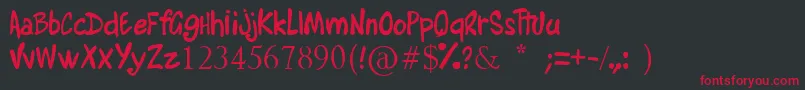 AlyssaMartinel Font – Red Fonts on Black Background