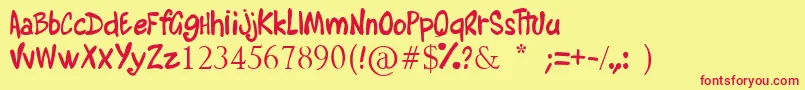 AlyssaMartinel Font – Red Fonts on Yellow Background