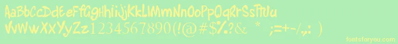 AlyssaMartinel Font – Yellow Fonts on Green Background