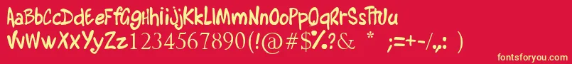 AlyssaMartinel Font – Yellow Fonts on Red Background
