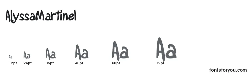Размеры шрифта AlyssaMartinel