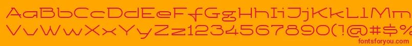 Ketosagc-Schriftart – Rote Schriften auf orangefarbenem Hintergrund