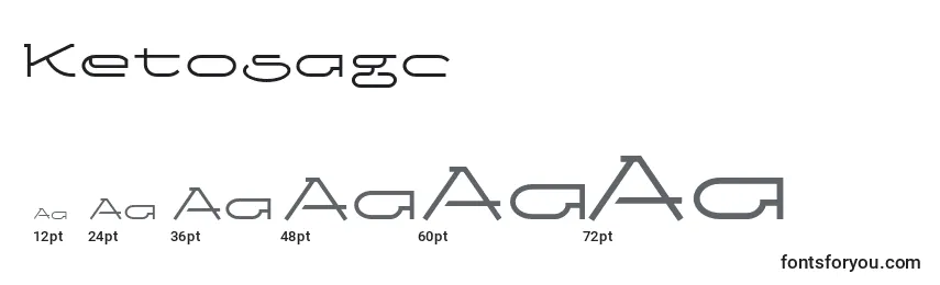 Размеры шрифта Ketosagc