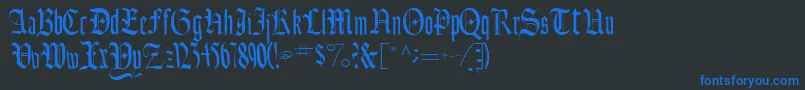 Ainsworthssk Font – Blue Fonts on Black Background