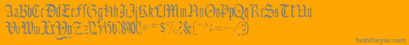 Fonte Ainsworthssk – fontes cinzas em um fundo laranja