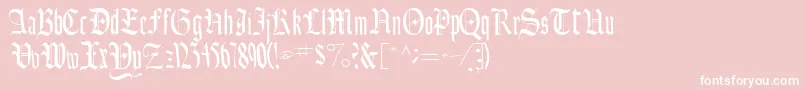 Ainsworthssk-Schriftart – Weiße Schriften auf rosa Hintergrund