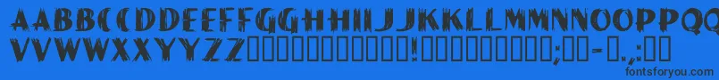 PaintPeelInitials-fontti – mustat fontit sinisellä taustalla
