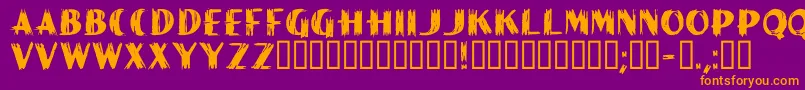 PaintPeelInitials Font – Orange Fonts on Purple Background