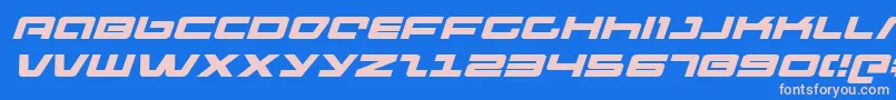 PulseRifleExpandedItalic Font – Pink Fonts on Blue Background