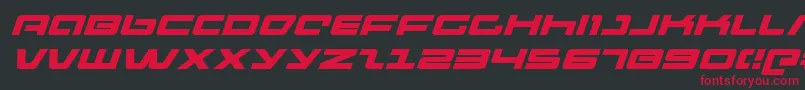 PulseRifleExpandedItalic Font – Red Fonts on Black Background