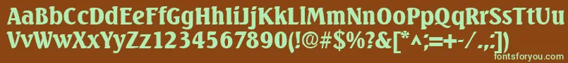 SeagullBold-fontti – vihreät fontit ruskealla taustalla