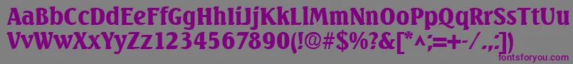 フォントSeagullBold – 紫色のフォント、灰色の背景