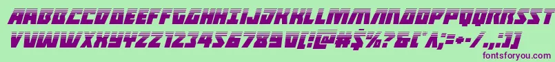 Halfshellherohalfital-Schriftart – Violette Schriften auf grünem Hintergrund