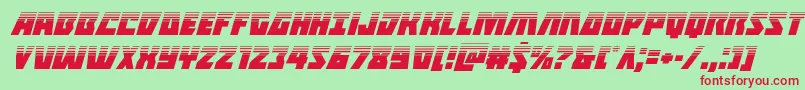 Halfshellherohalfital-Schriftart – Rote Schriften auf grünem Hintergrund