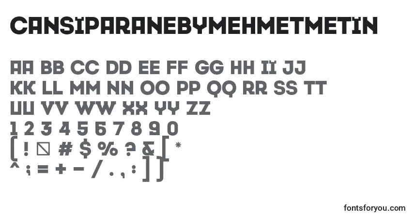 Czcionka CansiparaneByMehmetmetin – alfabet, cyfry, specjalne znaki