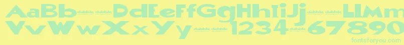 DabbleEvaluation Font – Green Fonts on Yellow Background