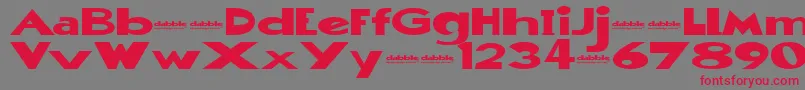 DabbleEvaluation Font – Red Fonts on Gray Background