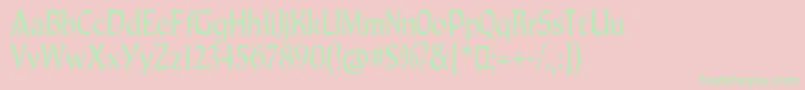 Tara Type Font – Green Fonts on Pink Background