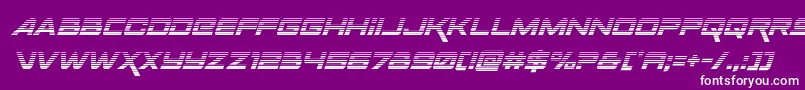 Spacerangergradital-Schriftart – Weiße Schriften auf violettem Hintergrund