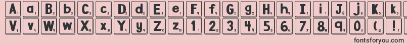 Fonte DjbLetterGameTiles – fontes pretas em um fundo rosa