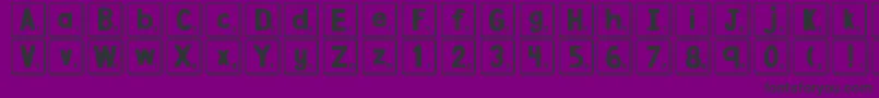 Czcionka DjbLetterGameTiles – czarne czcionki na fioletowym tle