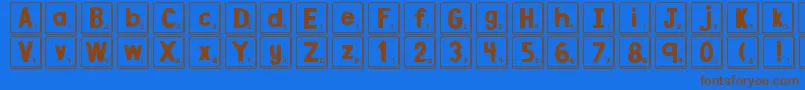 DjbLetterGameTiles Font – Brown Fonts on Blue Background