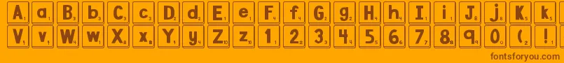 fuente DjbLetterGameTiles – Fuentes Marrones Sobre Fondo Naranja